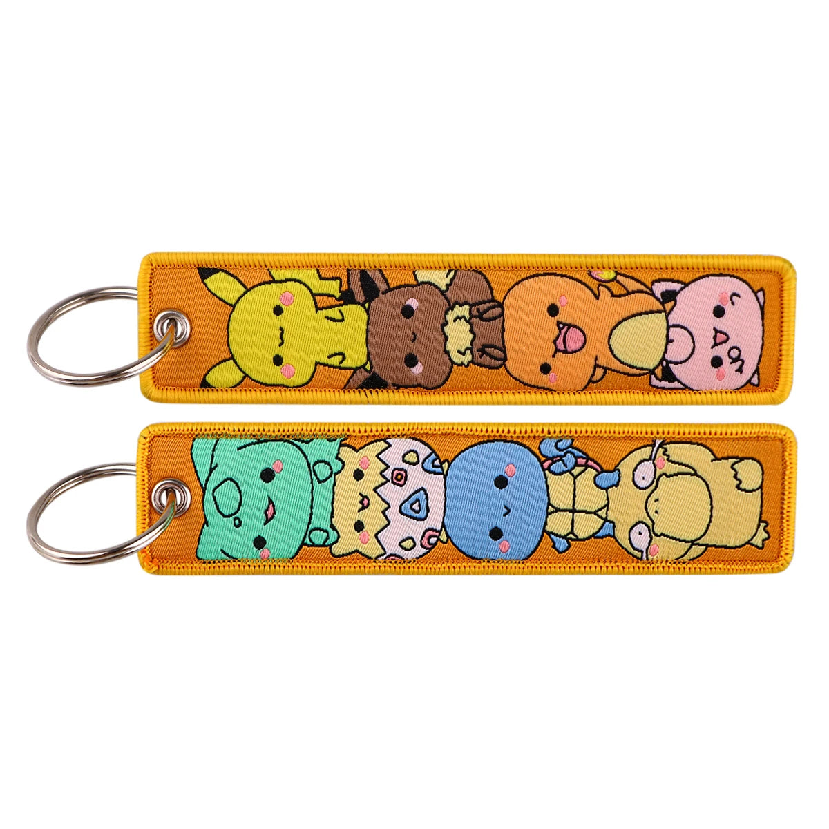 Double-Sided Embroidered Key Tag with Metal Hardware