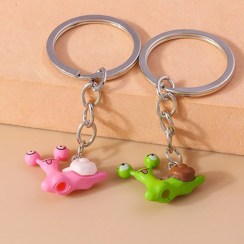Silver-Plated Snail Keychain