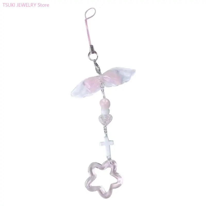 62KE Unique Keychain Sweet Phone Charm Handcrafted Acrylic Charm Phone Pendant Acrylic Phone Chain for Phone or Backpack