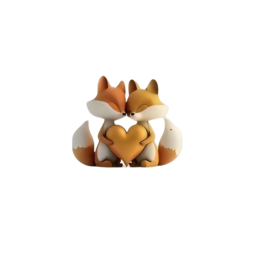 Adorable 2D Fox Keychain with Rose Acrylic Hanging Ornament Durable Car Pendant Lightweight Halloween Holiday Gift Charm for Car