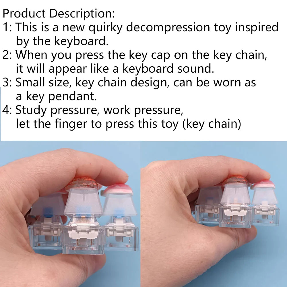 Keyboard Keycap Fidget Keychain with Click Sound