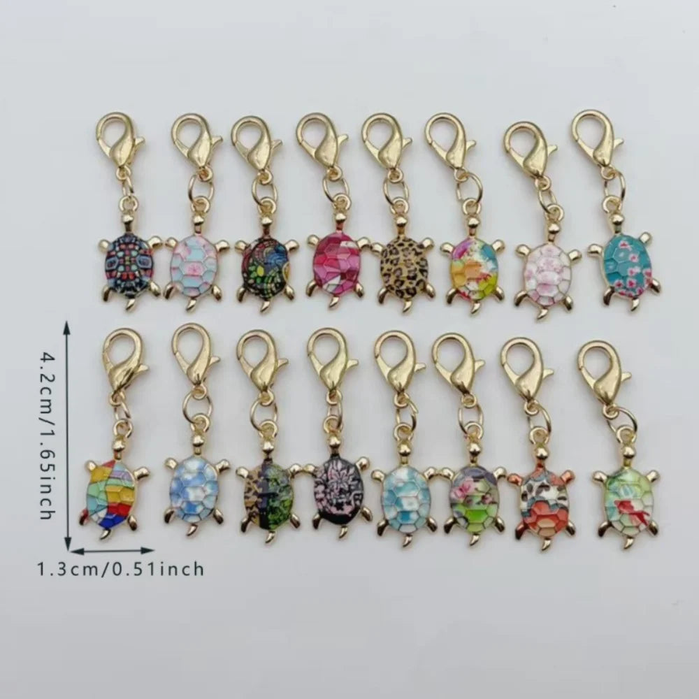 Zinc Alloy Turtle Charm Keychains