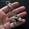 Tyrannosaurus Rex Skull Metal Keychain