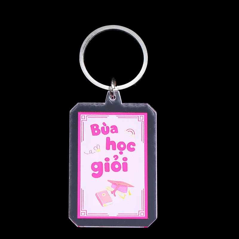 Slim Acrylic Cartoon Keychain Charm