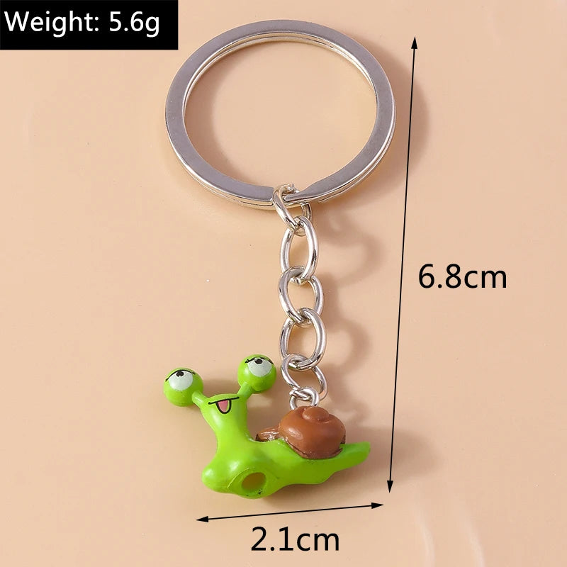 Silver-Plated Snail Keychain
