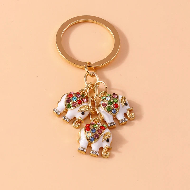 Enamel Ladybug Keychain with Silver-Tone Ring