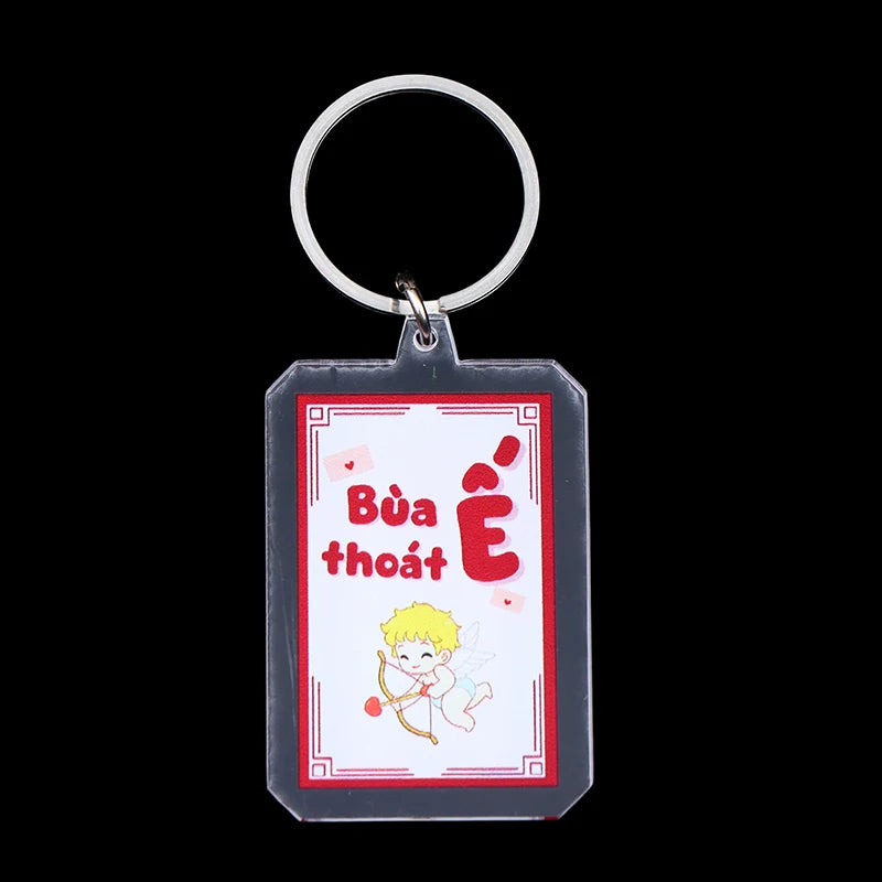 Slim Acrylic Cartoon Keychain Charm