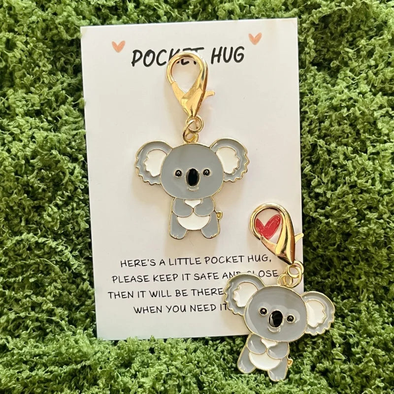 Koala Charm Keychain with Inspirational Hug Card