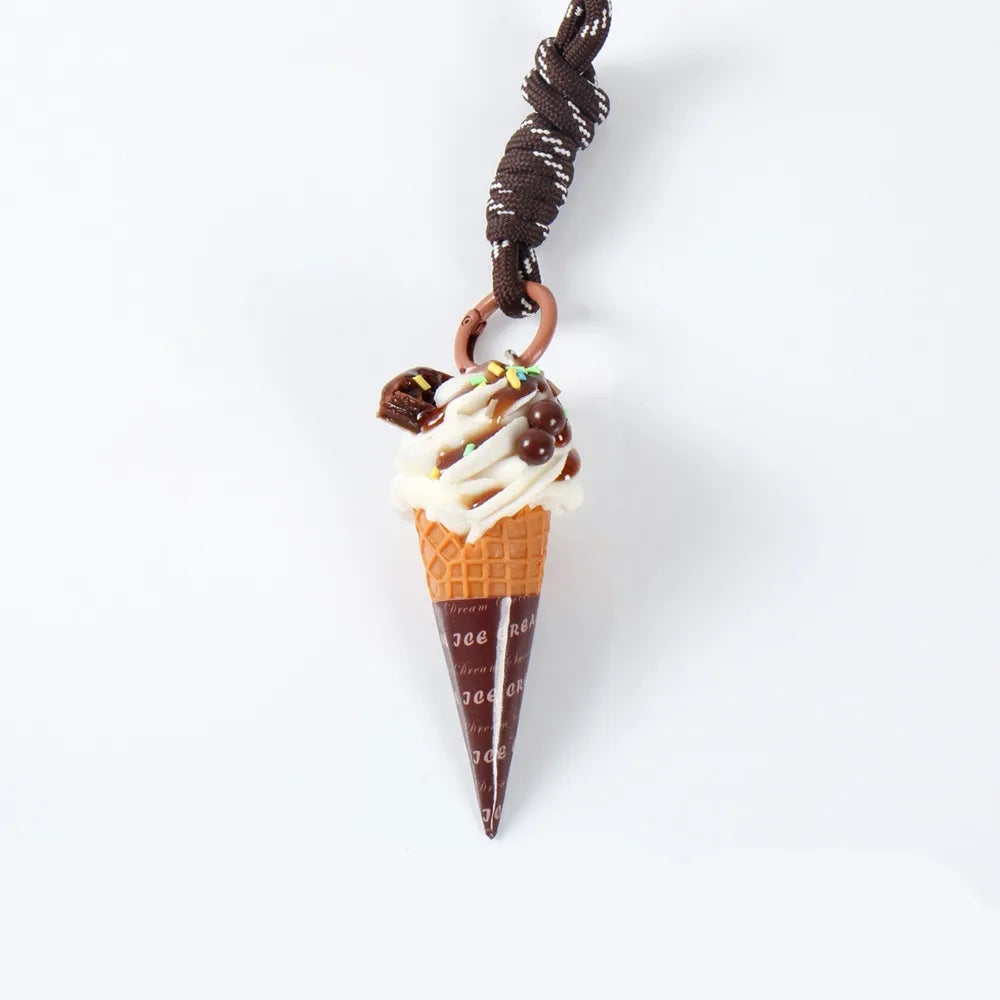 Ice Cream Dessert Keychain with Clip