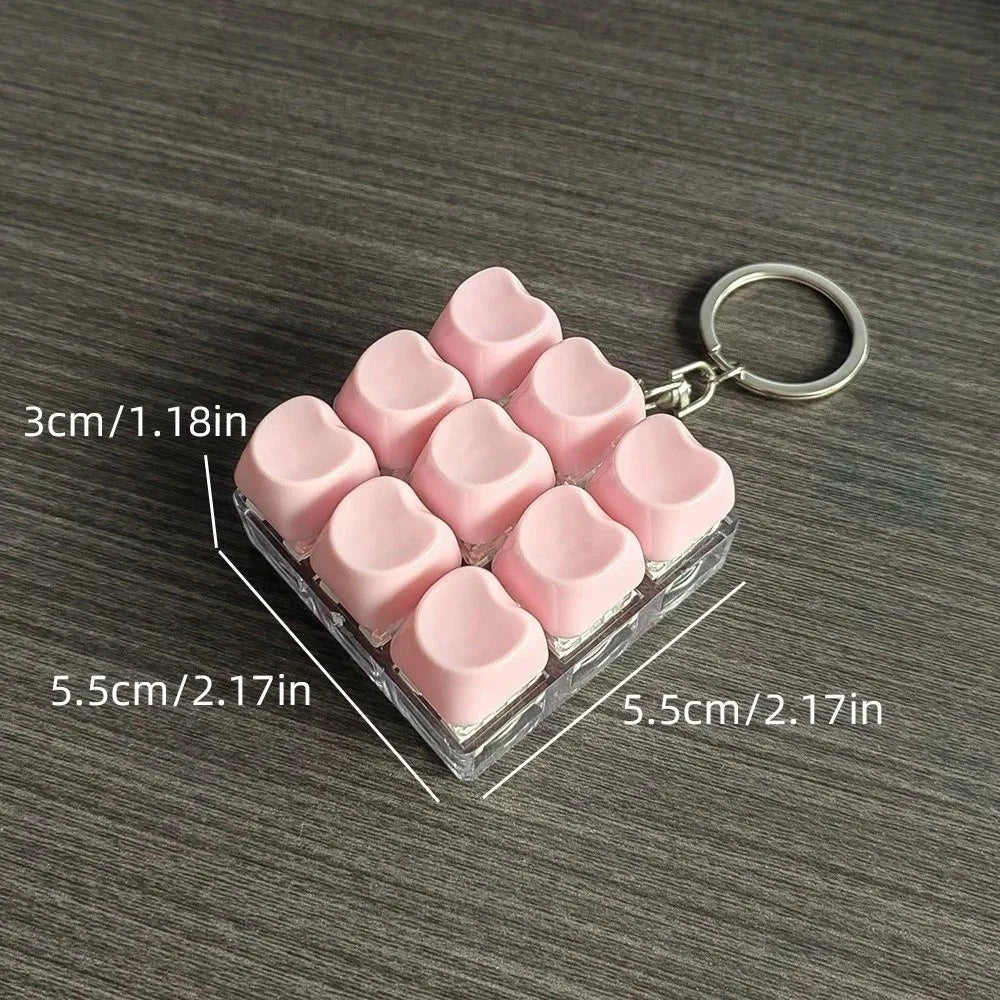 Nine-Button Grid Fidget Keychain