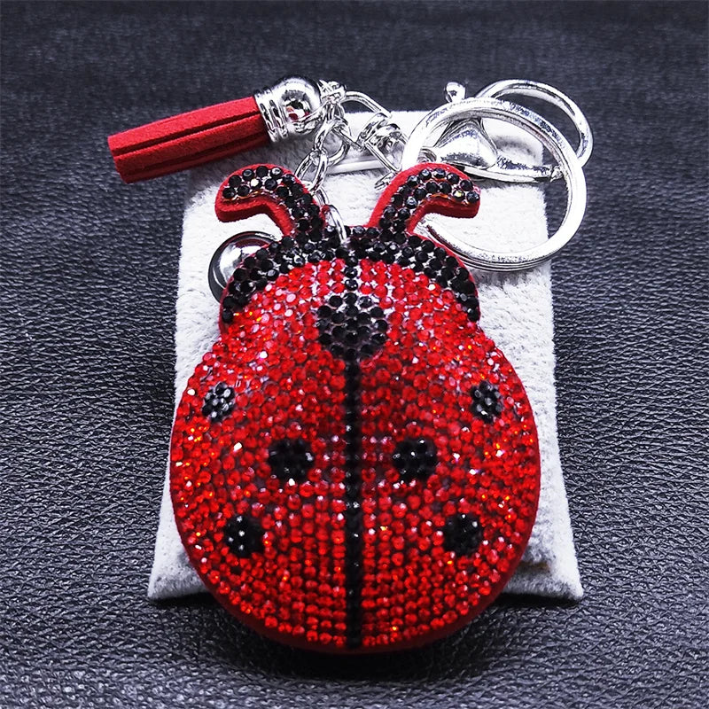 Ladybug Crystal Keychain and Bag Charm