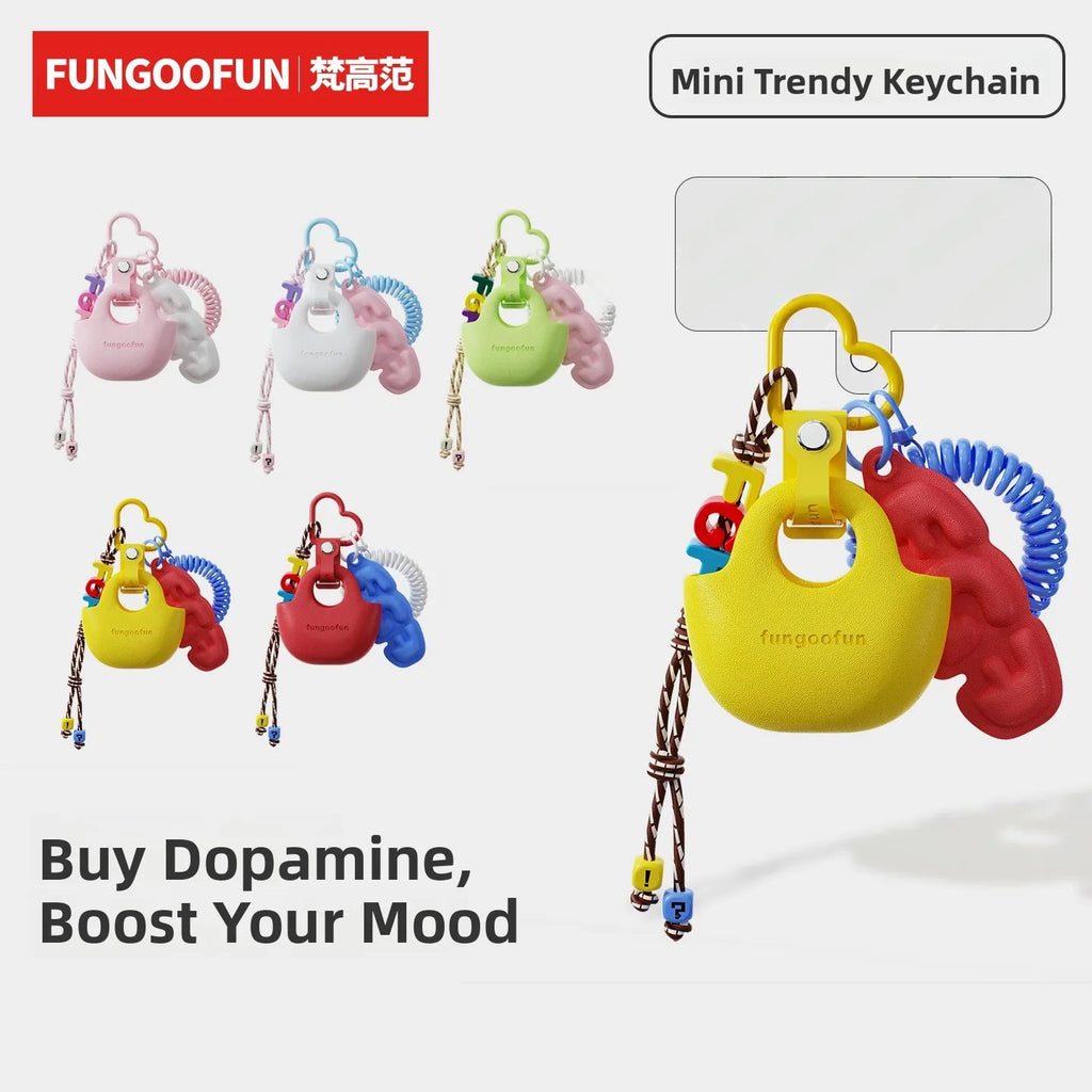 Original Fungoofun Van Gogh Banana Keychain Bag Charm Car Decoration Gift Creative Artistic Key Holder Backpack Accessory