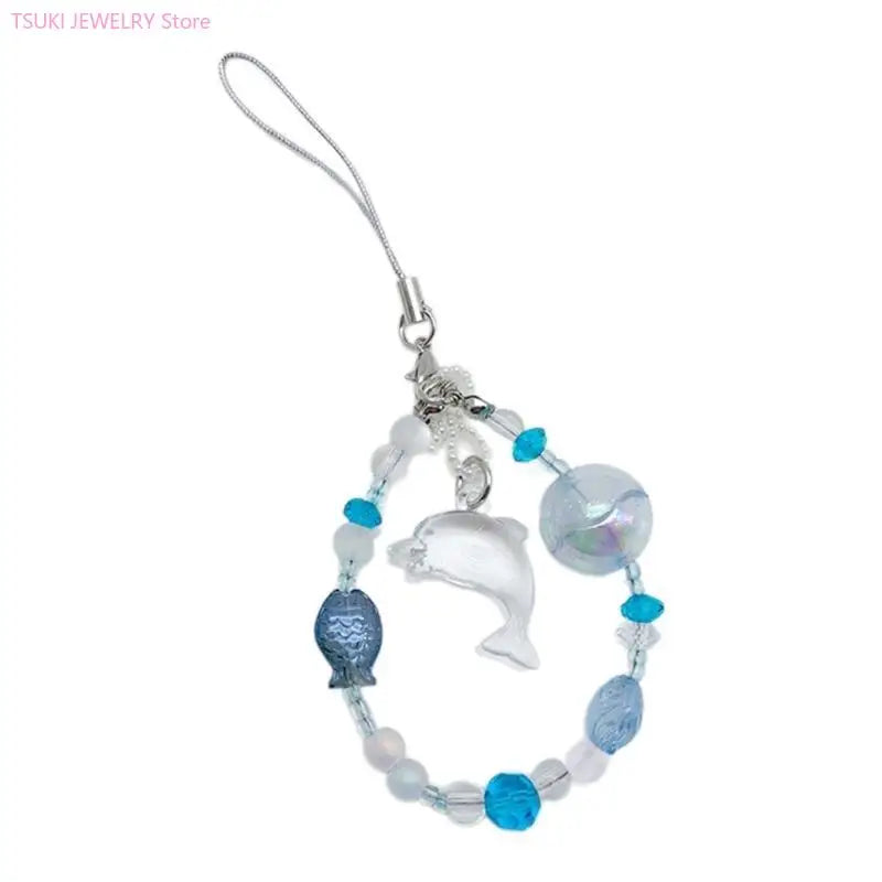 62KE Elegant Acrylic Dolphin/Carp Chain Marine Animal Pendant Keyring Accessory