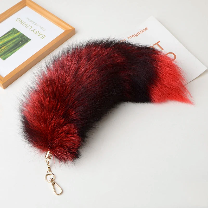 Fox Tail Keychain with Swivel Clasp