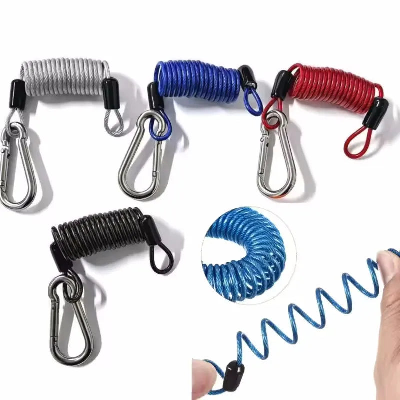 Retractable Coiled Keychain with Steel Core