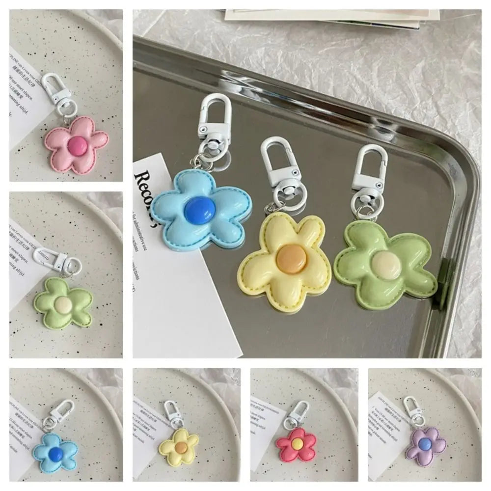 Resin Flower Charm Keychain with Swivel Clip