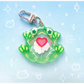 Green Frog Acrylic Keychain with Lobster Clasp