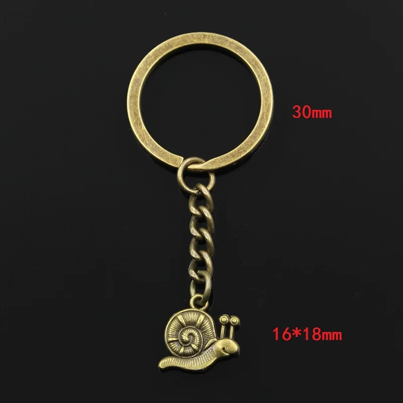 Snail Charm Keychain in Cast Zinc Alloy