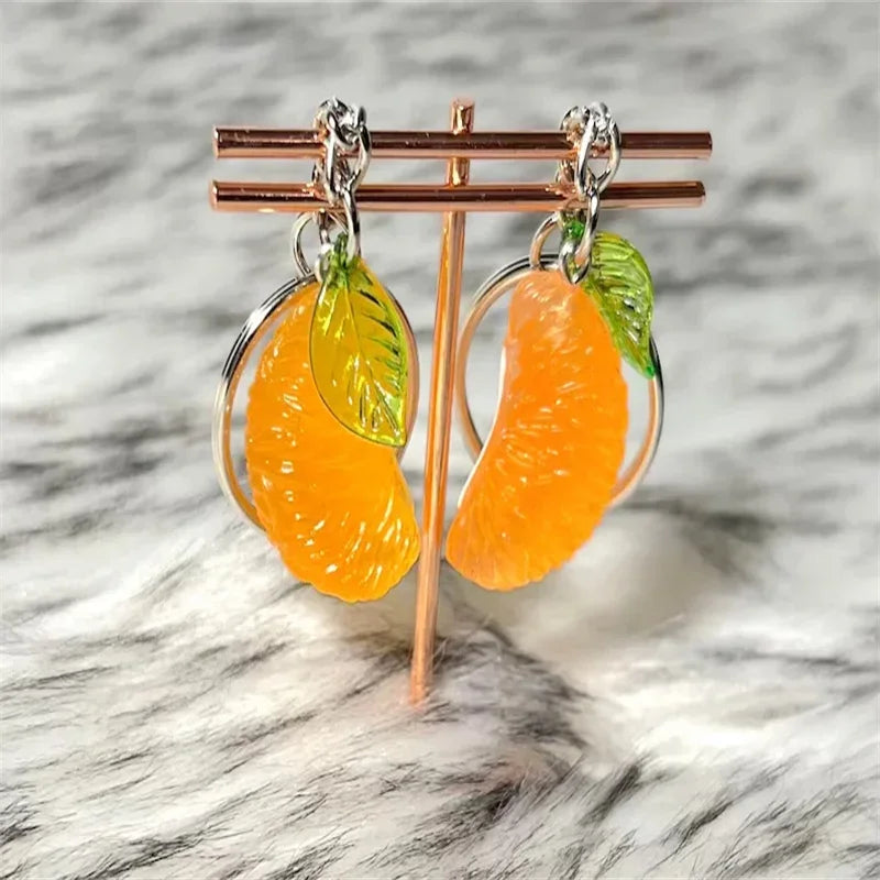 Tangerine Segment Resin Keychain