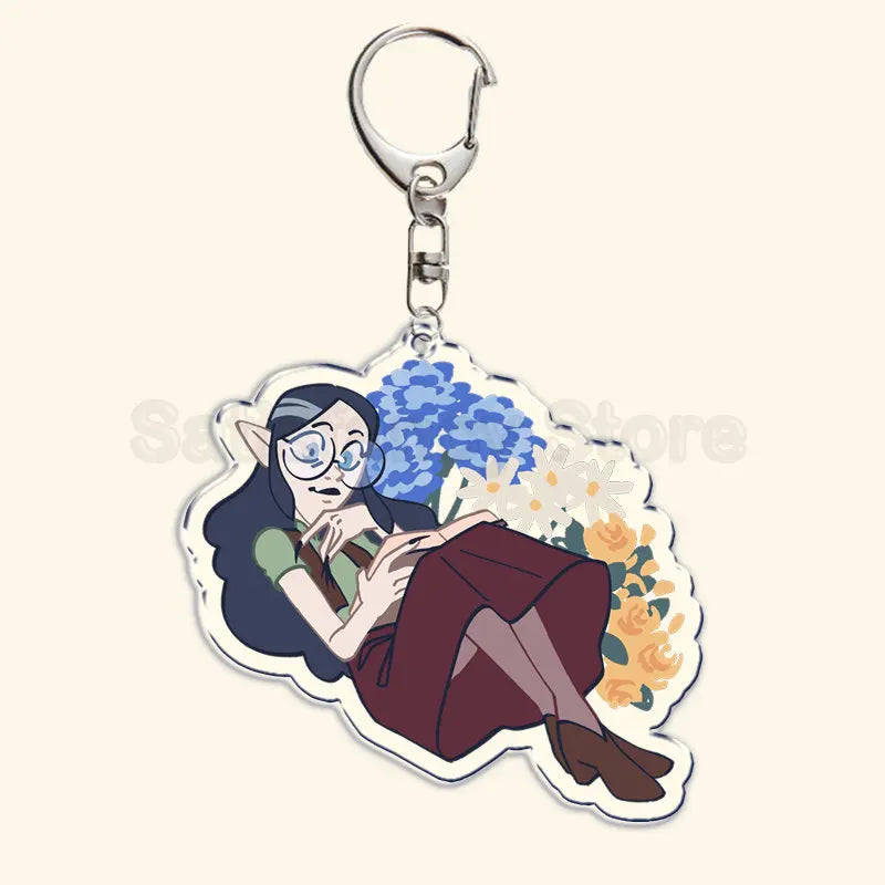 Printed Acrylic Character Keychain with Metal Clasp