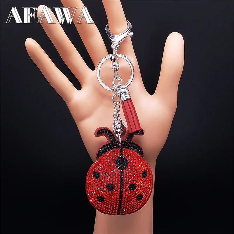 Ladybug Crystal Keychain and Bag Charm