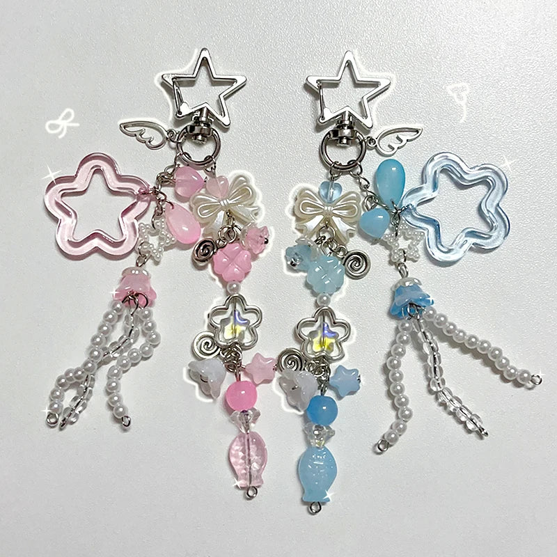 Beaded Y2K Jellyfish Star Keychain