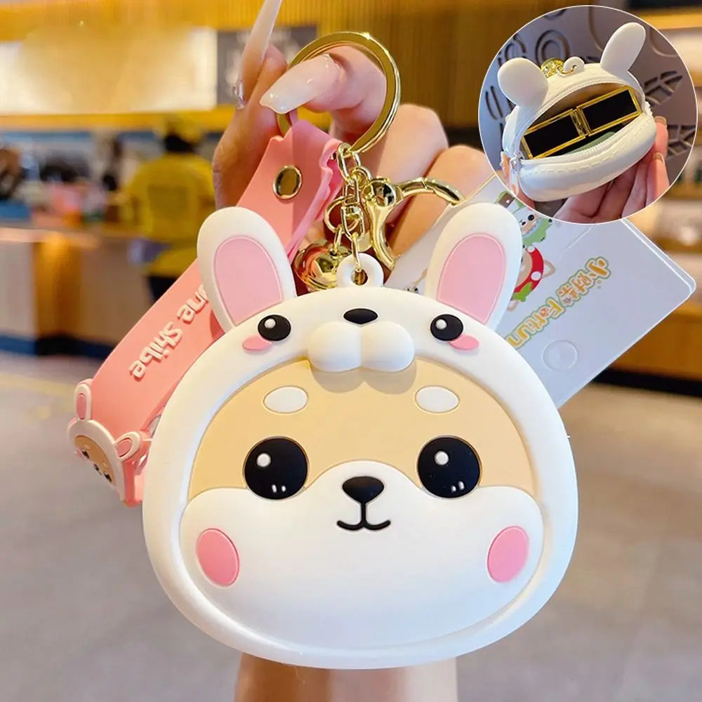Shiba Inu Face Coin Purse Keychain