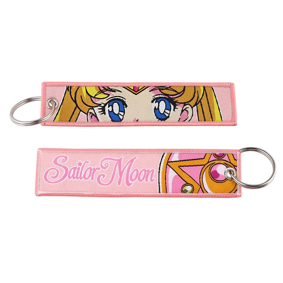 Embroidered Anime Cat Fabric Key Tag