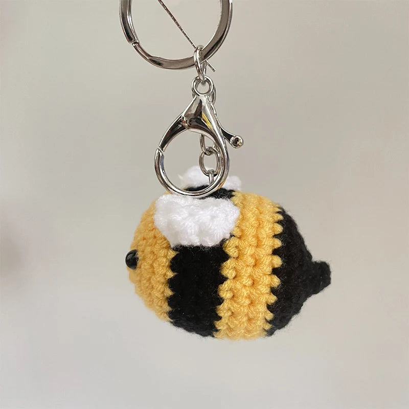 Novelty Cute Knitting Bee Keychain Little Bees Keychain Pendant Keyring Keyholder Party Jewelry Gifts