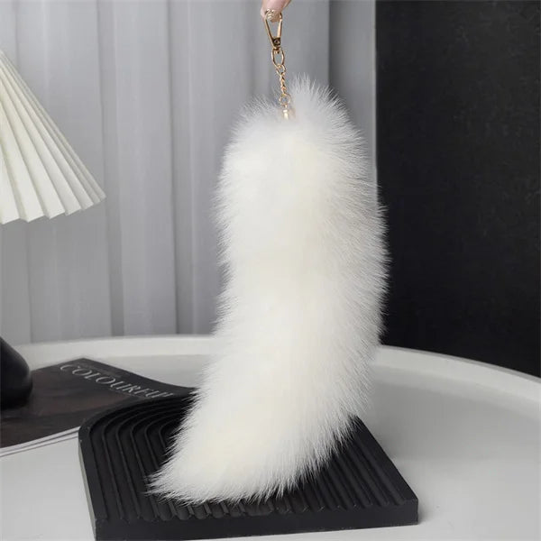 Fox Tail Keychain with Swivel Clasp