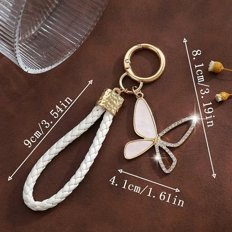 Butterfly Keychain with Braided Wrist Strap