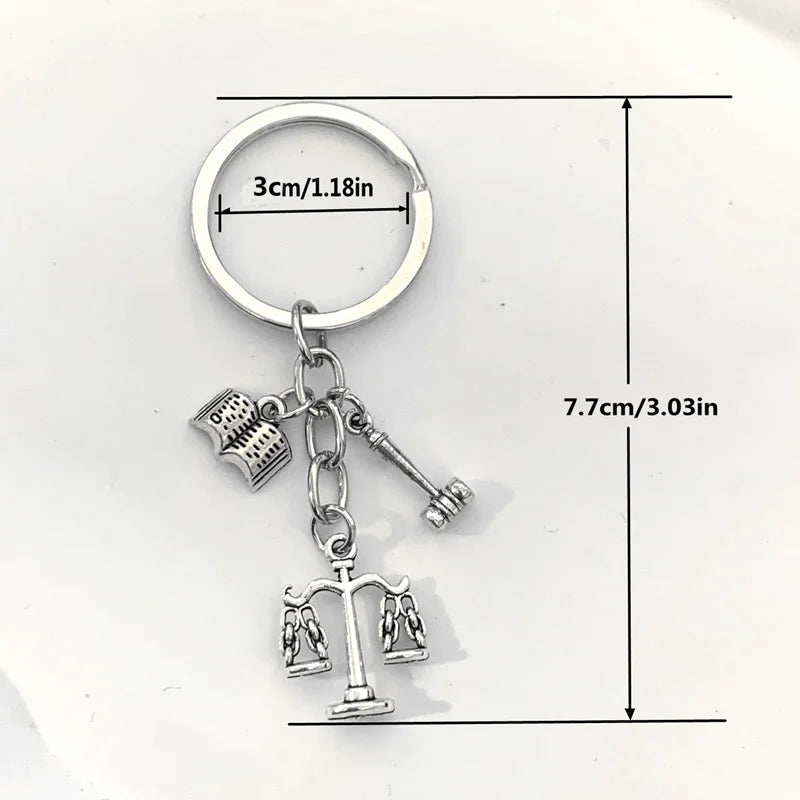 Lawyer Charm Keychain in Antique Silver