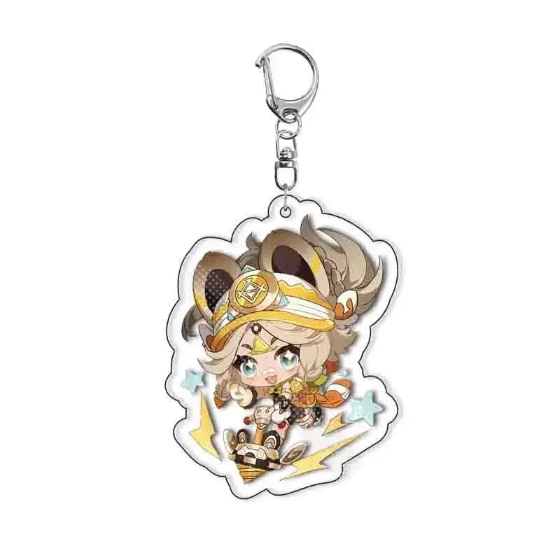 Acrylic Character Keychain with Silver-Plated Ring