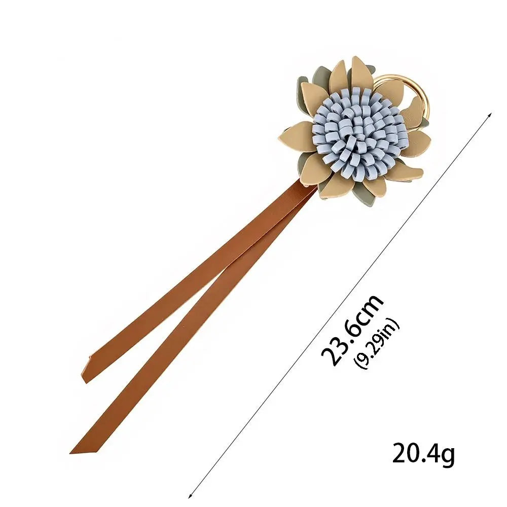 PU Leather Sunflower Bag Charm and Keychain