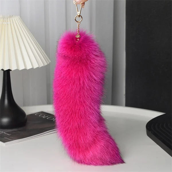 Fox Tail Keychain with Swivel Clasp