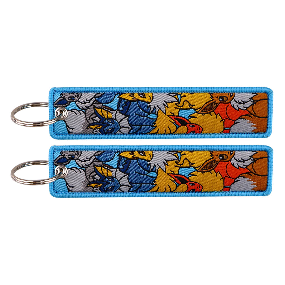 Double-Sided Embroidered Key Tag with Metal Hardware