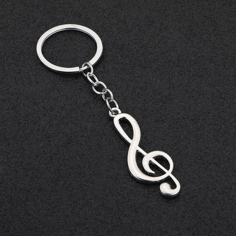 Treble Clef Metal Keychain