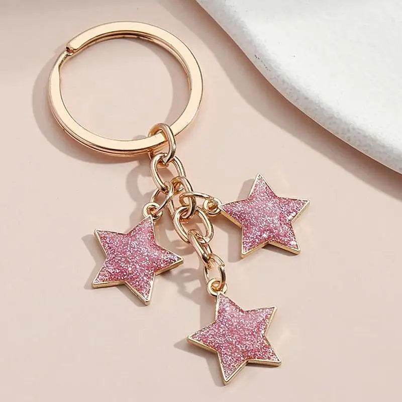 Star Enamel Keychain Lovely Handmade Multicolor DIY Decor Lightweight Souvenir Gift for Women Men Anniversary