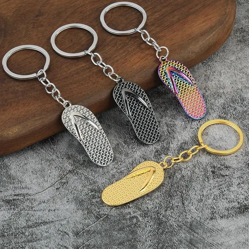 Zinc Alloy Flip Flop Slipper Keychain