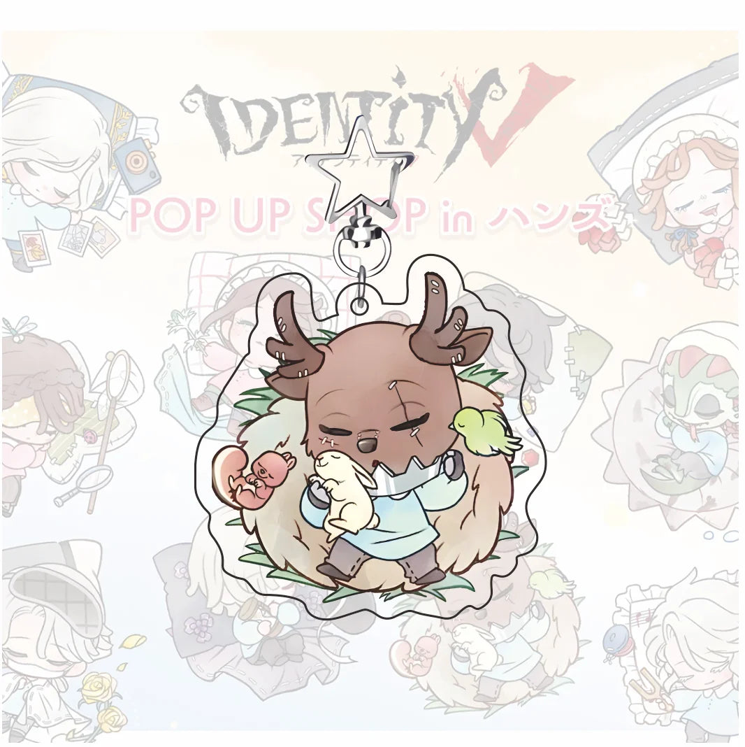 Identity V Keychain, Double Sided Printed Acrylic Proportional Character Pendant, Game Character Keyring Backpack Charm Fan Gift