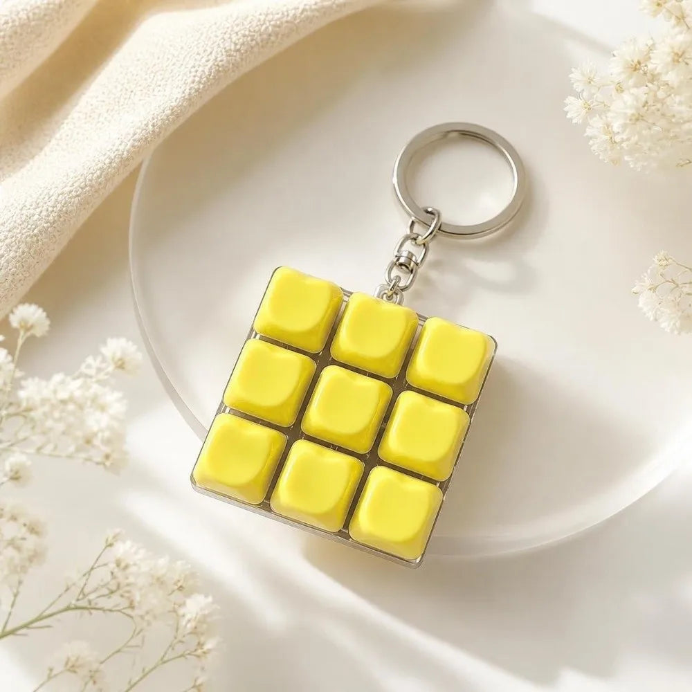 Nine-Button Grid Fidget Keychain