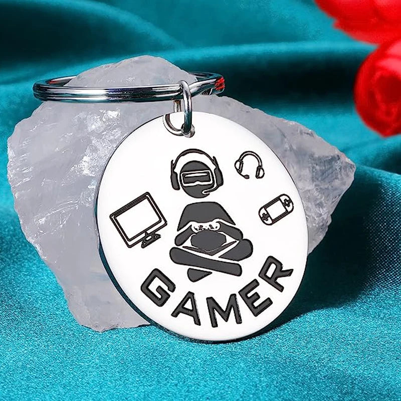 Engraved Controller Stainless Steel Keychain