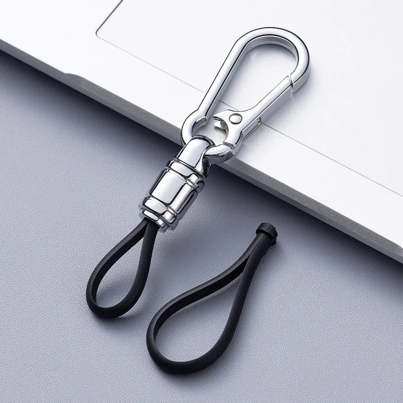 Keychain Attachment with Metal Clasp and Flexible Loop