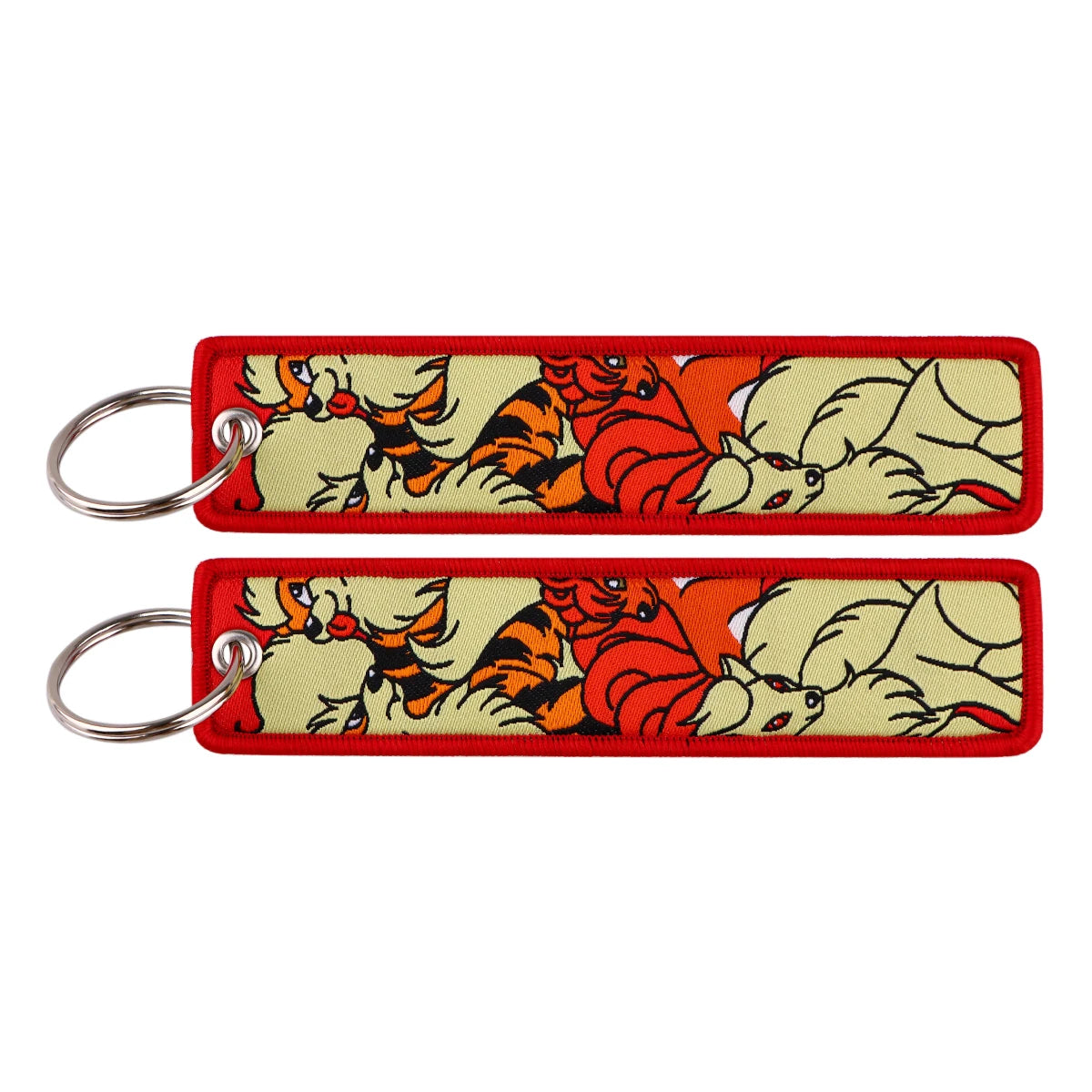 Double-Sided Embroidered Key Tag with Metal Hardware