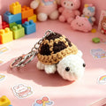 Crocheted Turtle Keychain with Metal Key Ring