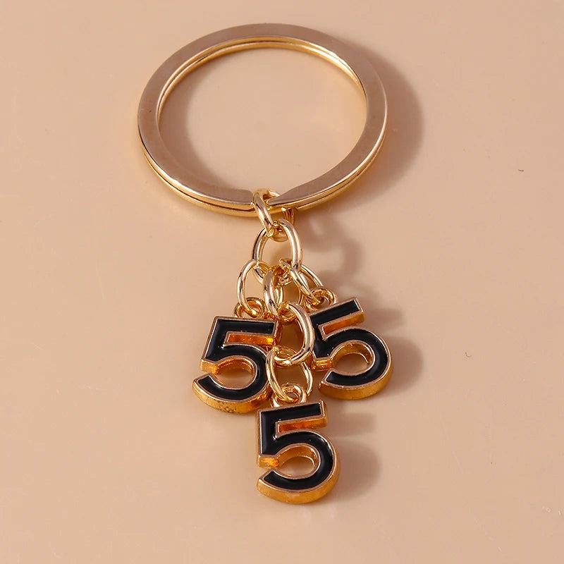 Cute Enamel Number 5 Keychain for Car Key Souvenir Gifts for Women Men Handbag Pendants Keyrings DIY Jewelry Accessories