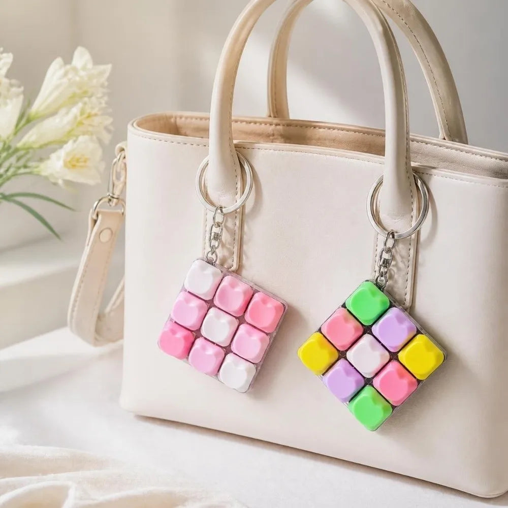 Nine-Button Grid Fidget Keychain