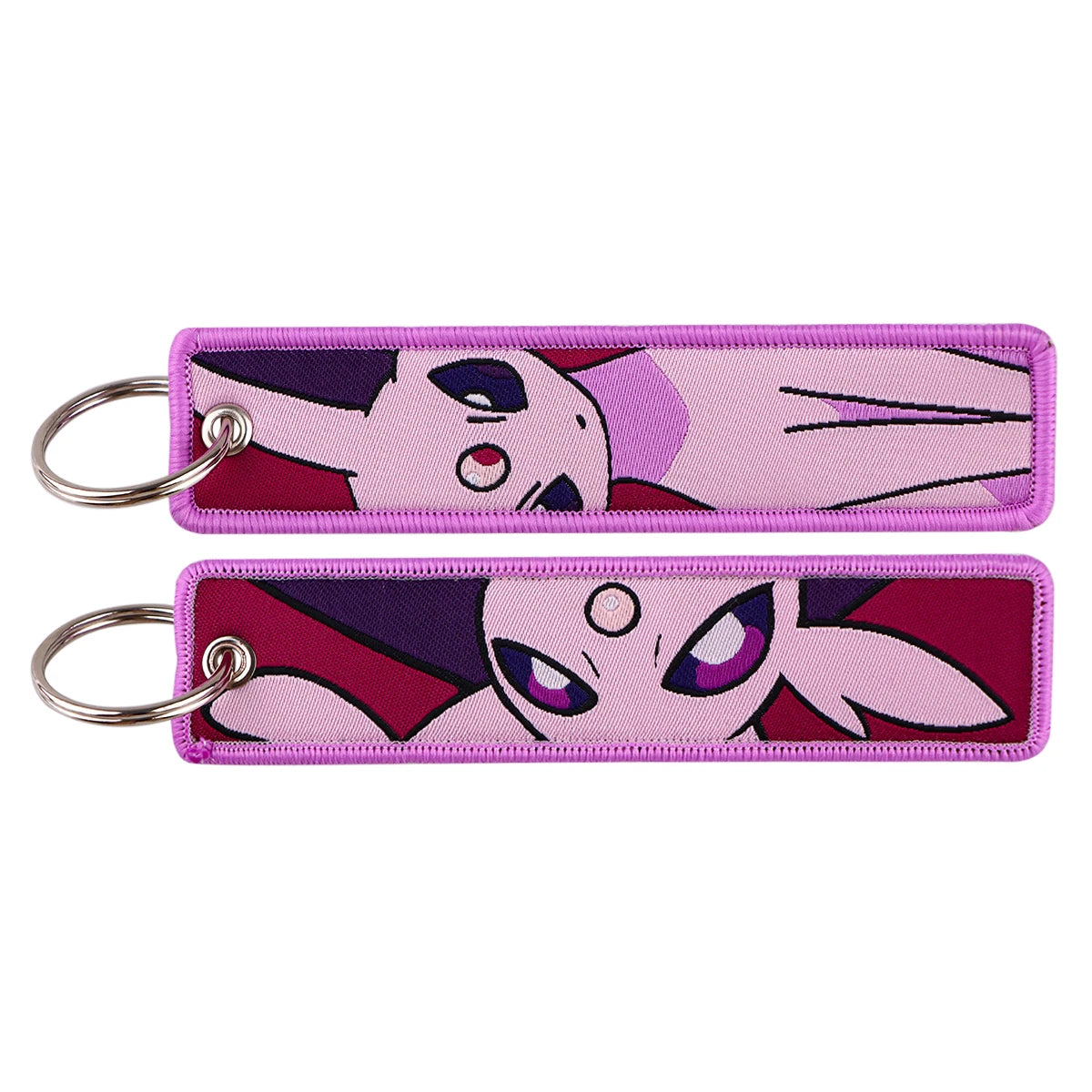 Double-Sided Embroidered Key Tag with Metal Hardware