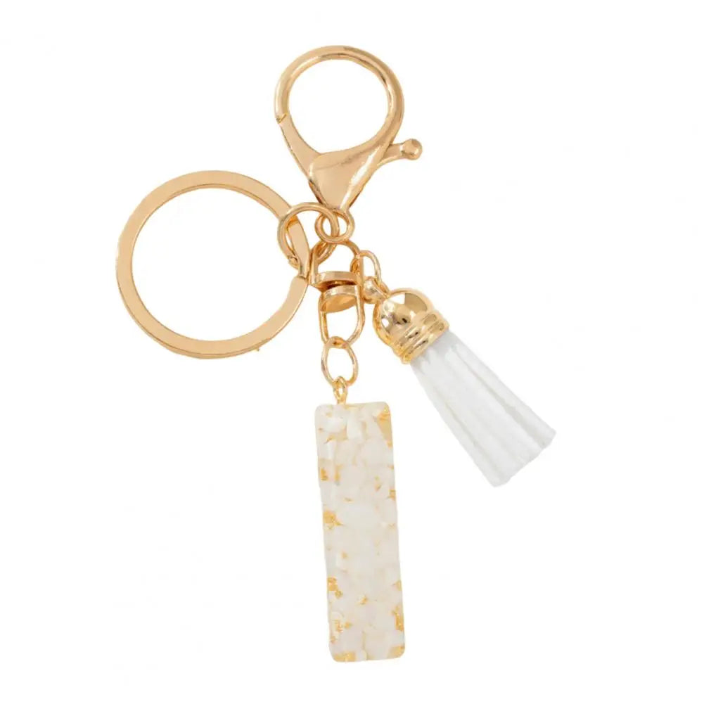 Resin Alphabet Letter Keychain with Tassel