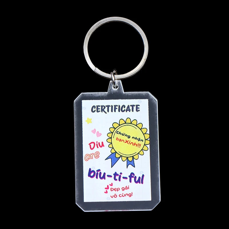 Slim Acrylic Cartoon Keychain Charm